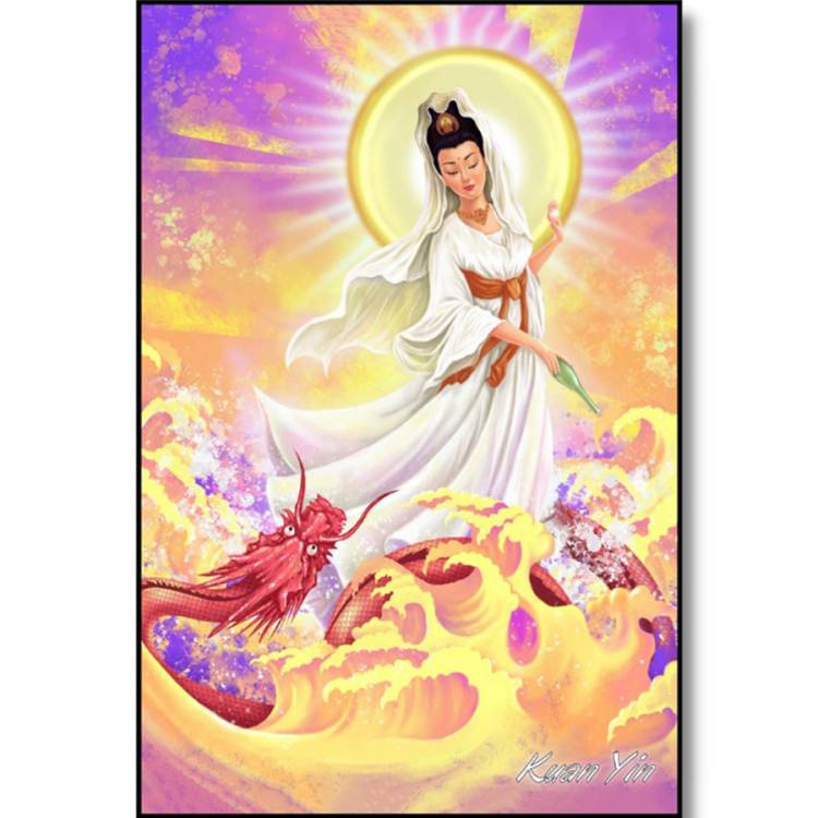 Quadro Kuan Yin Deusa do Amor de Parede (29cm)